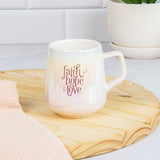 Faith Hope And Love Pearl Ombre Ceramic Mug