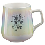 Faith Hope And Love Pearl Ombre Ceramic Mug