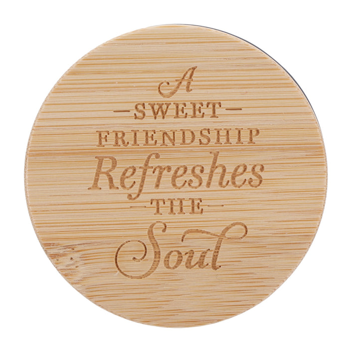 A Sweet Friendship Refreshes the Soul Lotus Blossom Scented Candle with Bamboo Lid