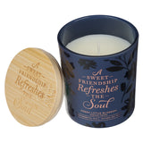 A Sweet Friendship Refreshes the Soul Lotus Blossom Scented Candle with Bamboo Lid