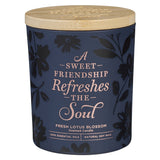 A Sweet Friendship Refreshes the Soul Lotus Blossom Scented Candle with Bamboo Lid