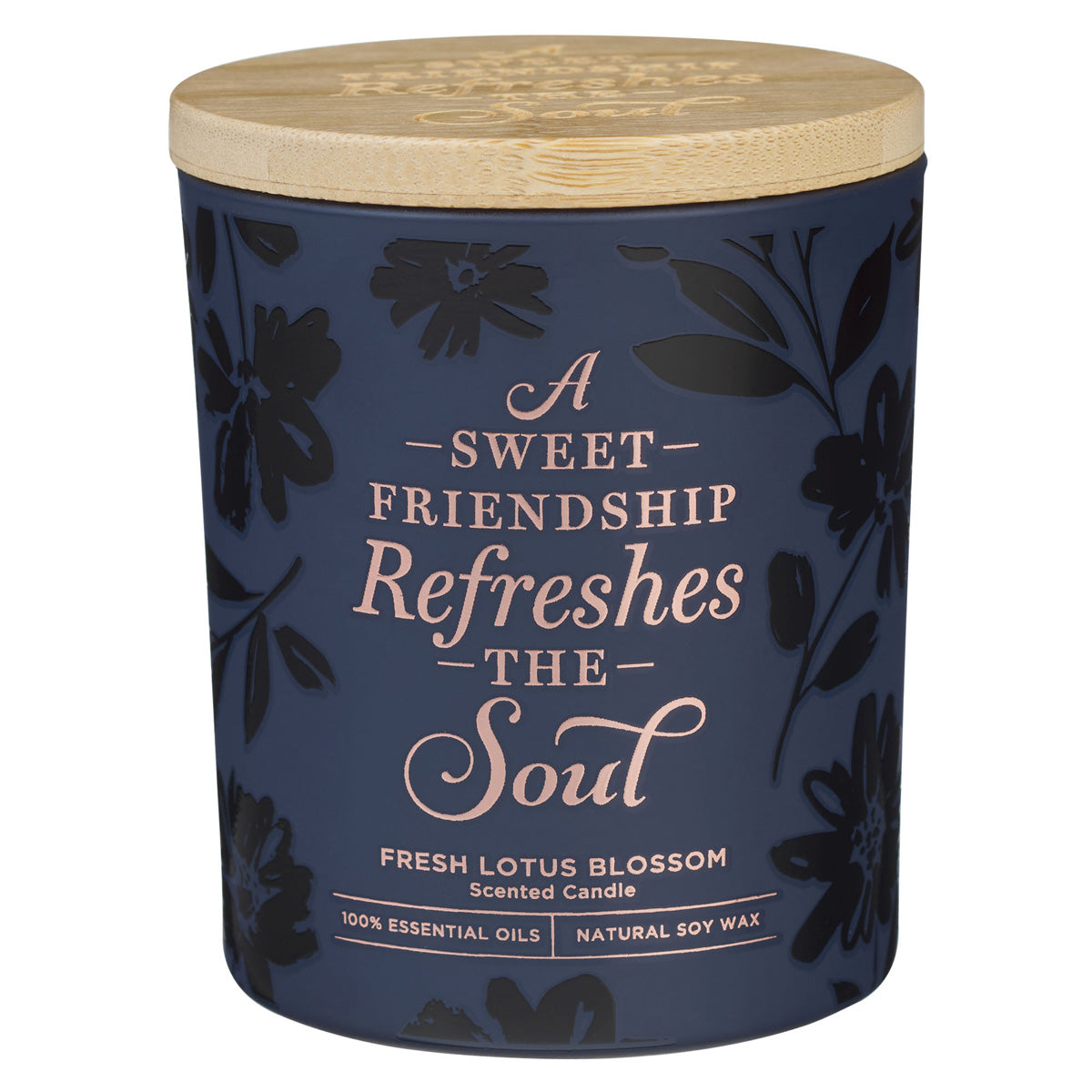 A Sweet Friendship Refreshes the Soul Lotus Blossom Scented Candle with Bamboo Lid