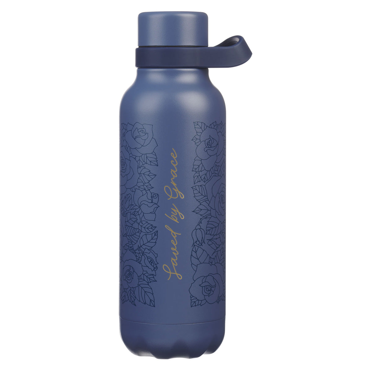 Saved by Grace Navy Stainless Steel Water Bottle