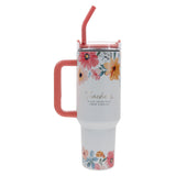 Teachers Plant Seeds That Grow Forever Large Stainless Steel Mug with Handle and Straw