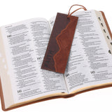 Faith Mountains Two-Tone Brown Faux Leather Bookmark