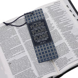 I Know the Plans I Have for You Blue Grid Faux Leather Bookmark