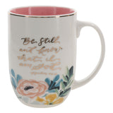 Be Still and Know That I Am God Ceramic Mug with Pink Interior