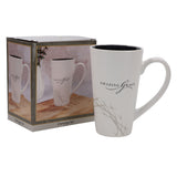 Amazing Grace White Ceramic Mug with Dark Brown Interior