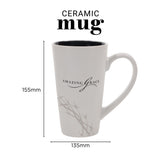 Amazing Grace White Ceramic Mug with Dark Brown Interior