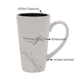 Amazing Grace White Ceramic Mug with Dark Brown Interior
