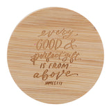 Every Good and Perfect Gift Is from Above Rainwater Lotus Scented Candle with Bamboo Lid