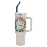 A Sweet Friendship Refreshes the Soul Large Stainless Steel Mug with Handle and Straw