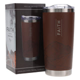 Faith Mountains Brown Stainless Steel Travel Mug