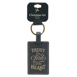 Trust in the Lord with All Your Heart Faux Leather Key Ring