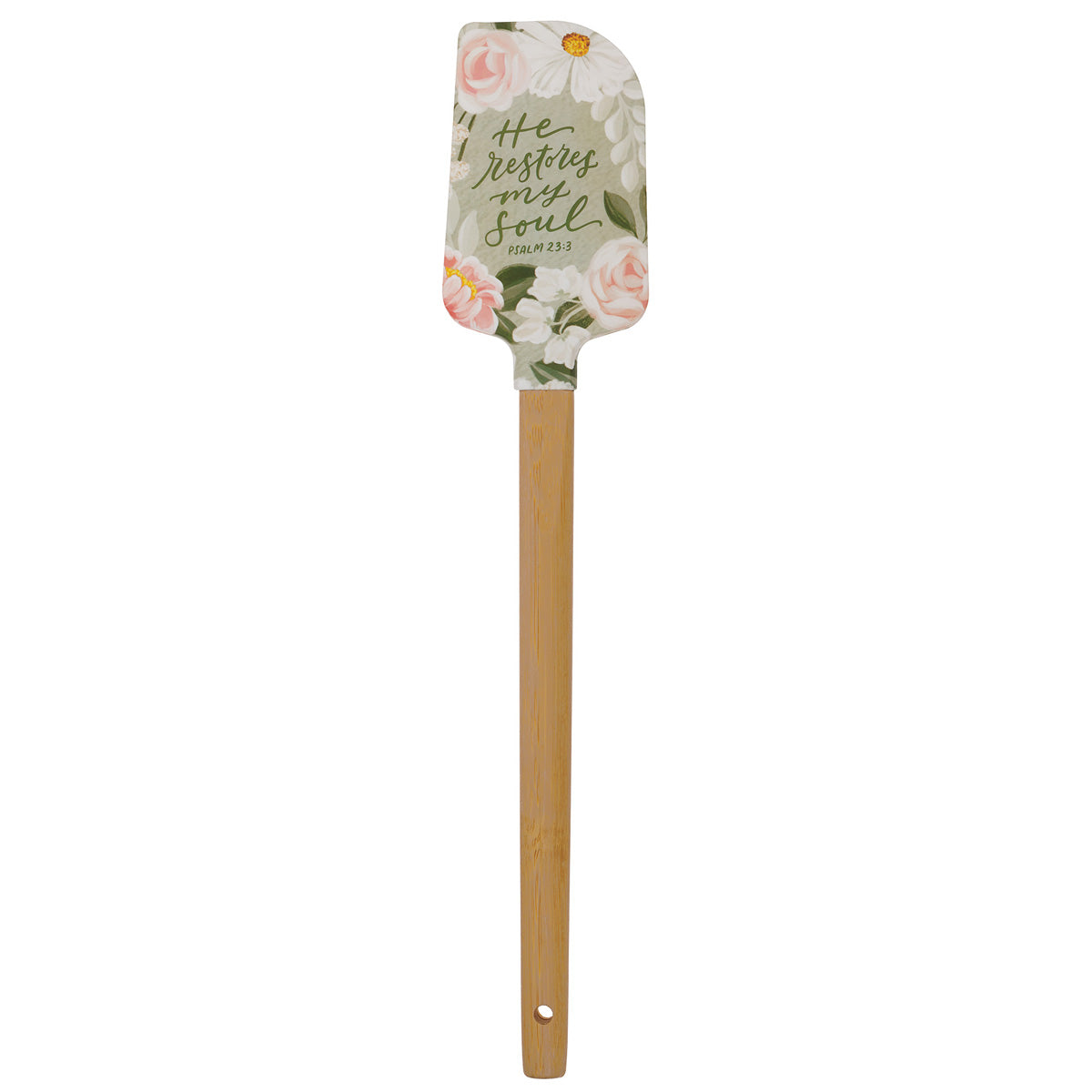 He Restores My Soul Silicone Spatula with Bamboo Handle