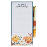 Joy Comes in the Morning Magnetic Notepad with Pen