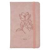 Trust Pink Faux Leather Notebook with Elastic Closure