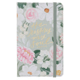 He Restores My Soul Floral Faux Leather Notebook with Elastic Closure