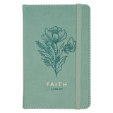 Faith Green Faux Leather Notebook with Elastic Closure