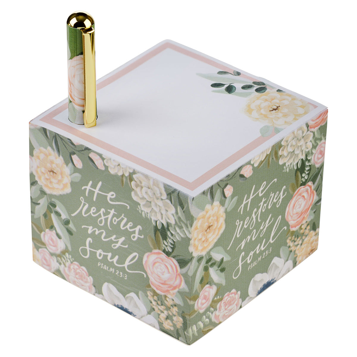 He Restores My Soul Memo Note Block with Pen