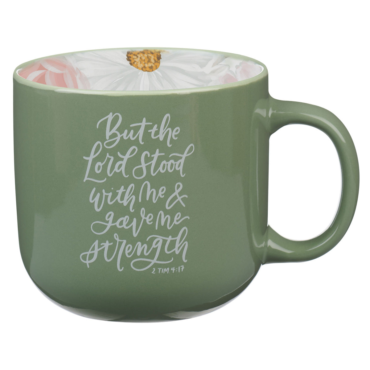 But the Lord Stood with Me & Gave Me Strength Green Ceramic Mug