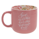God Is Within Her, She Will Not Fall Pink Ceramic Mug