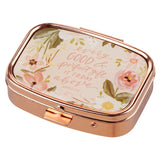 Every Good and Perfect Gift Is from Above Epoxy Rose Gold Metal Pill Case with Mirror