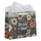 Be Still and Know Teal Landscape Gift Bag with Gift Tag