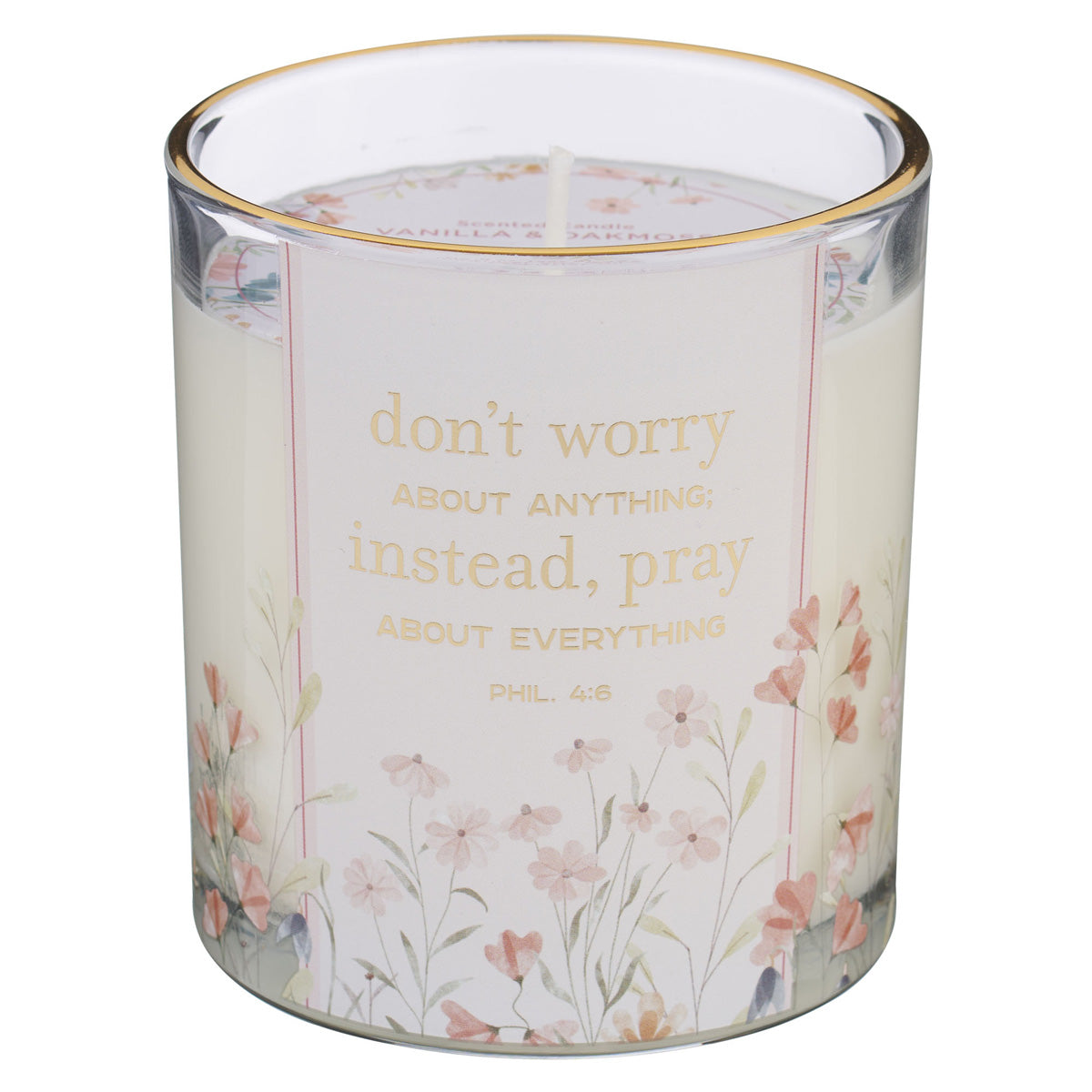 Don't Worry about Anything Vanilla & Oakmoss Scented Candle with Dust Cover