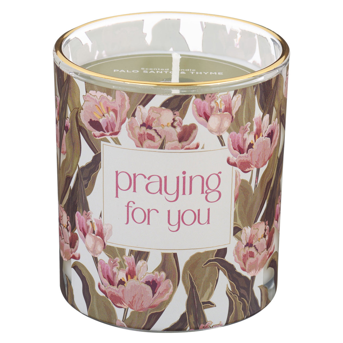Praying for You Palo Santo and Thyme Scented Candle with Dust Cover