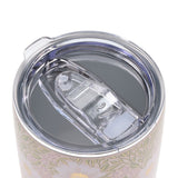 Travel Mug - May the Lord Bless You (Stainless Steel, Pink Floral, with Straw)