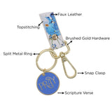 Pray Faux Leather Wristlet Keychain with Charm