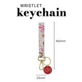 Love Faux Leather Wristlet Keychain with Charm