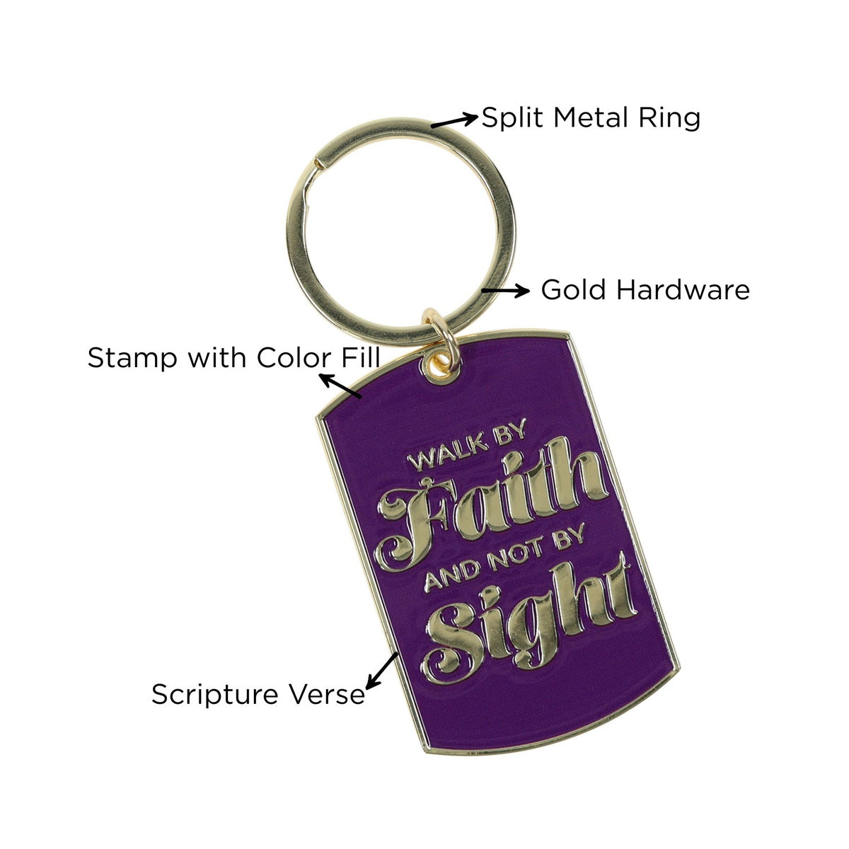 Walk by Faith and Not By Sight Metal Keychain