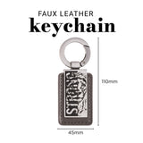 Be Strong and Courageous Metal and Faux Leather Keychain