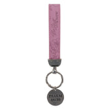 Be Still and Know Faux Leather Wristlet Keychain with Charm