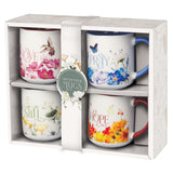 Love, Hope, Pray, Be Still Four-Piece Ceramic Mug Set