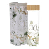 Be Still and Know That I Am God Glass Water Bottle with Bamboo Lid