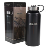 Man of God Black Stainless Steel Water Bottle