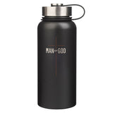 Man of God Black Stainless Steel Water Bottle
