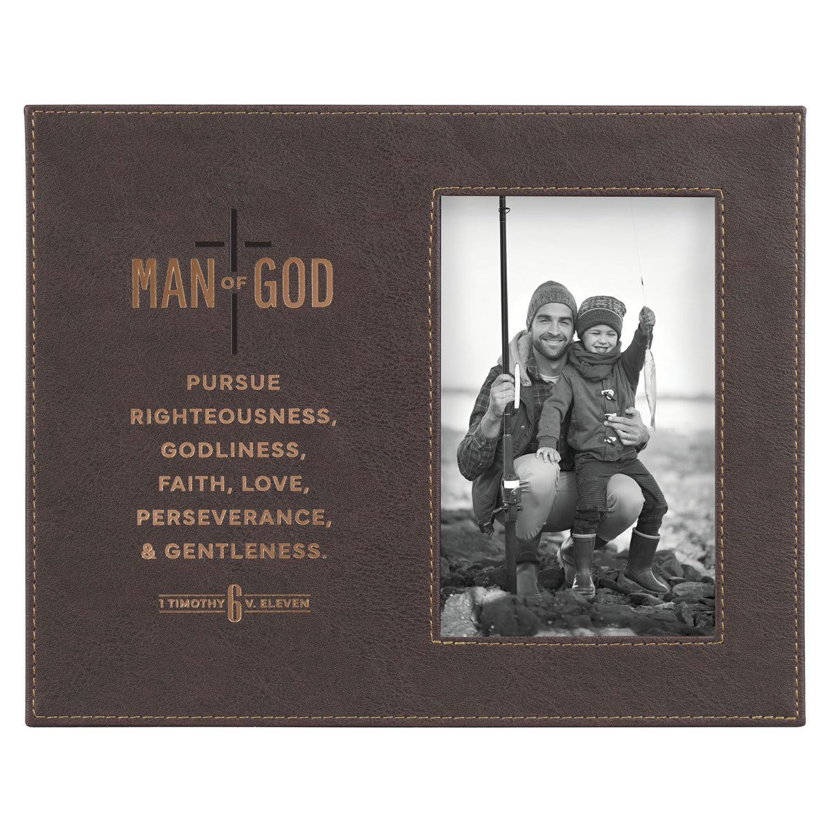 Man of God Faux Leather Photo Frame