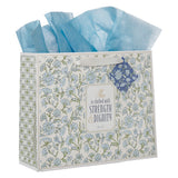 She Is Clothed with Strength and Dignity Landscape Gift Bag with Gift Tag