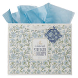 She Is Clothed with Strength and Dignity Landscape Gift Bag with Gift Tag