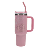 Travel Mug - All Things Are Possible (Stainless Steel, Pink, Large, Handle & Straw)