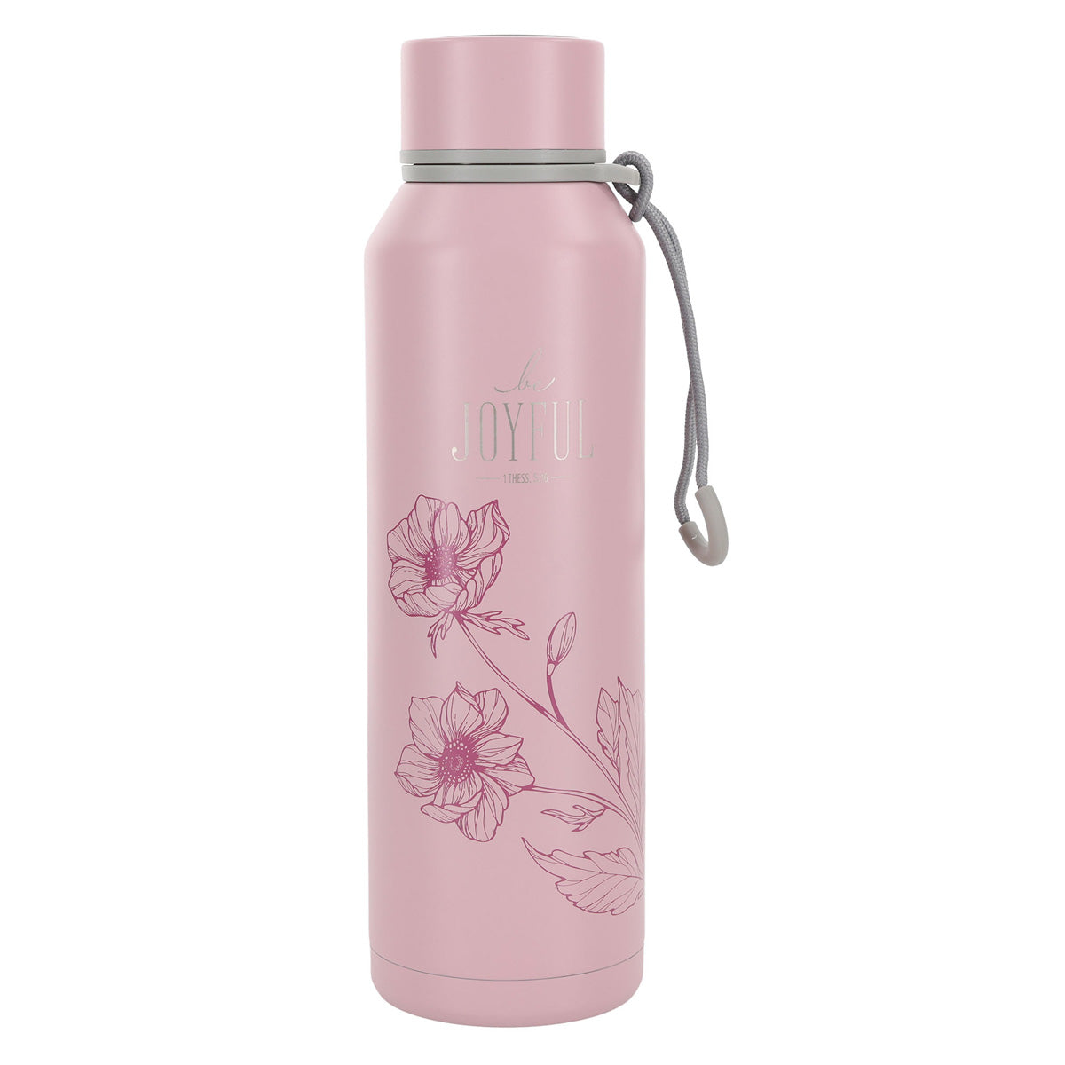 Be Joyful Pink Stainless Steel Water Bottle
