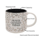 Prayer Changes Things White Ceramic Mug with Black Interior