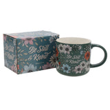 Be Still and Know Teal Ceramic Mug