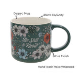 Be Still and Know Teal Ceramic Mug