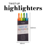Veritas Crayon-Type Twist-Up Four-Piece Highlighter Set