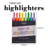 Veritas Crayon-Type Twist-Up Eight-Piece Highlighter Set